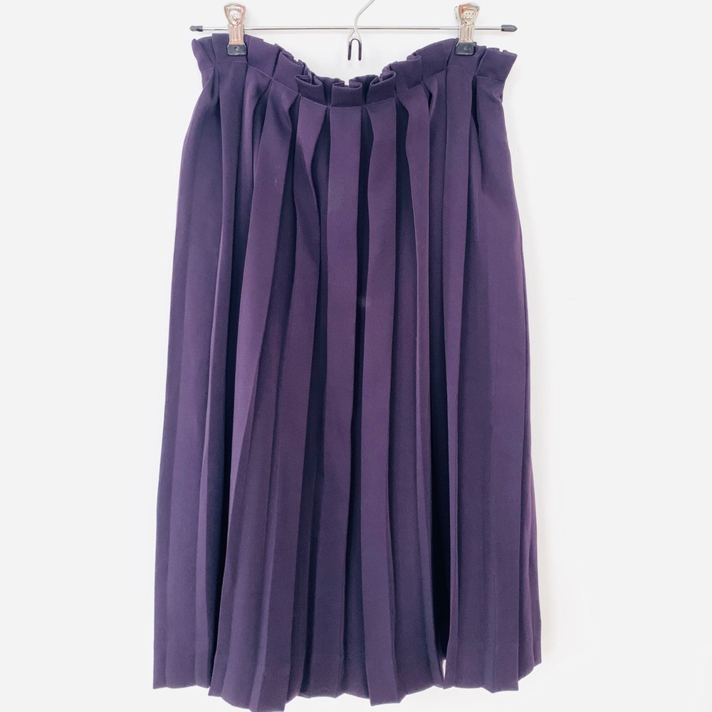 Pleated Midi in Eggplant